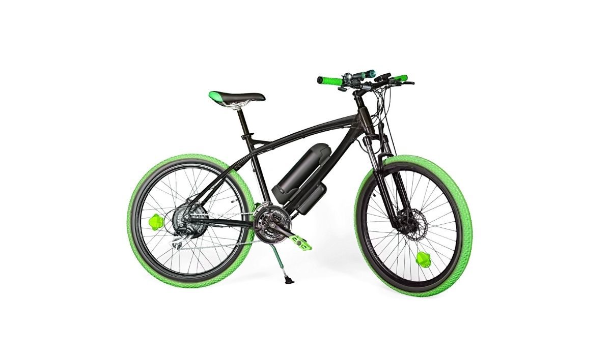 Black and green electric bike