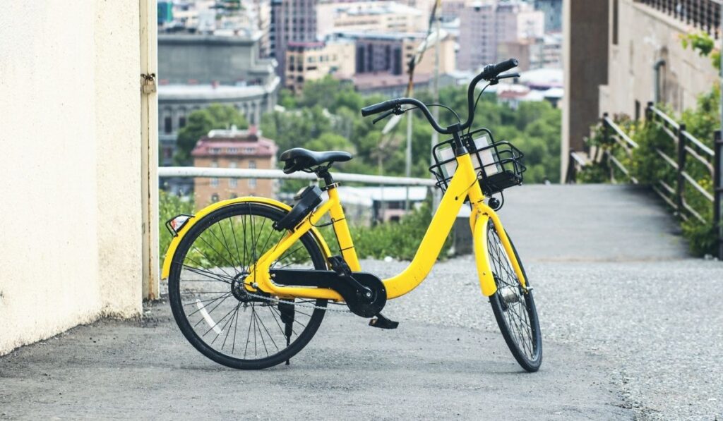 Yellow electric bike
