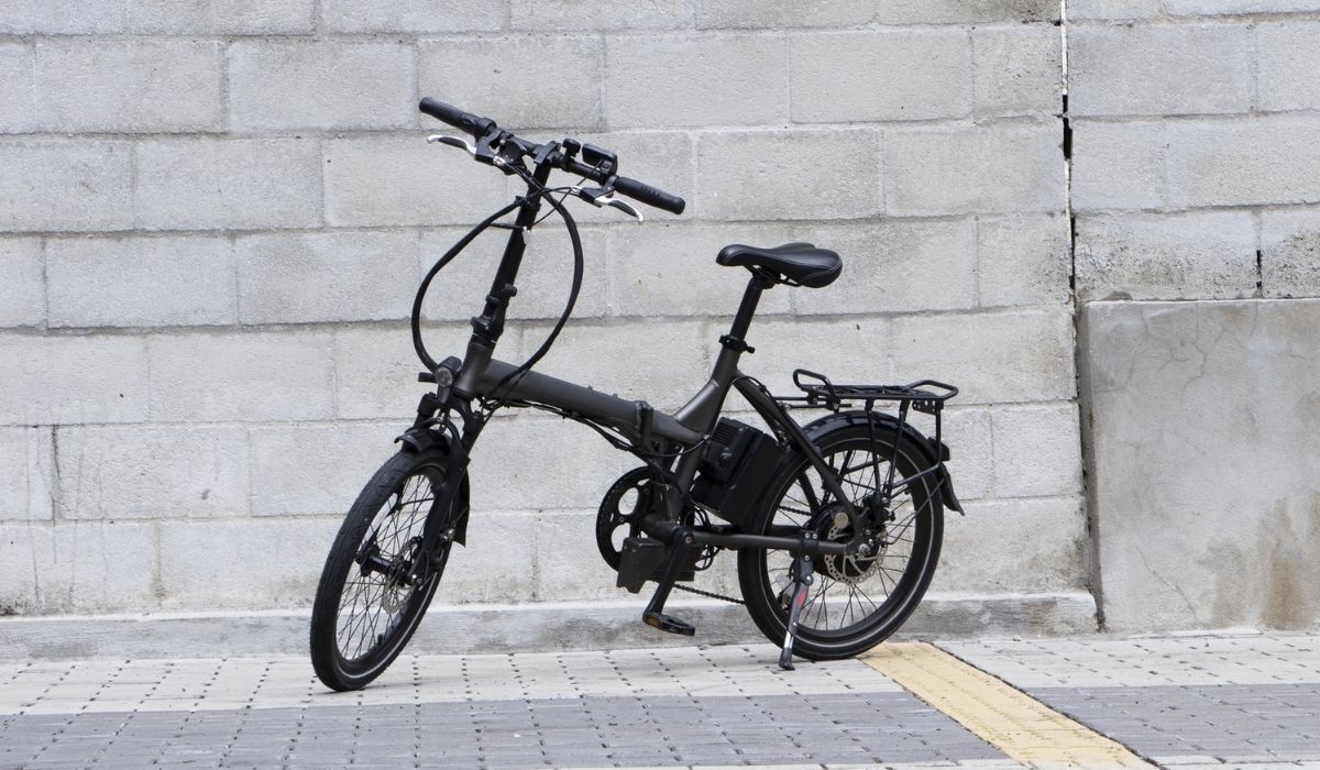 Black electric bike on concrete street